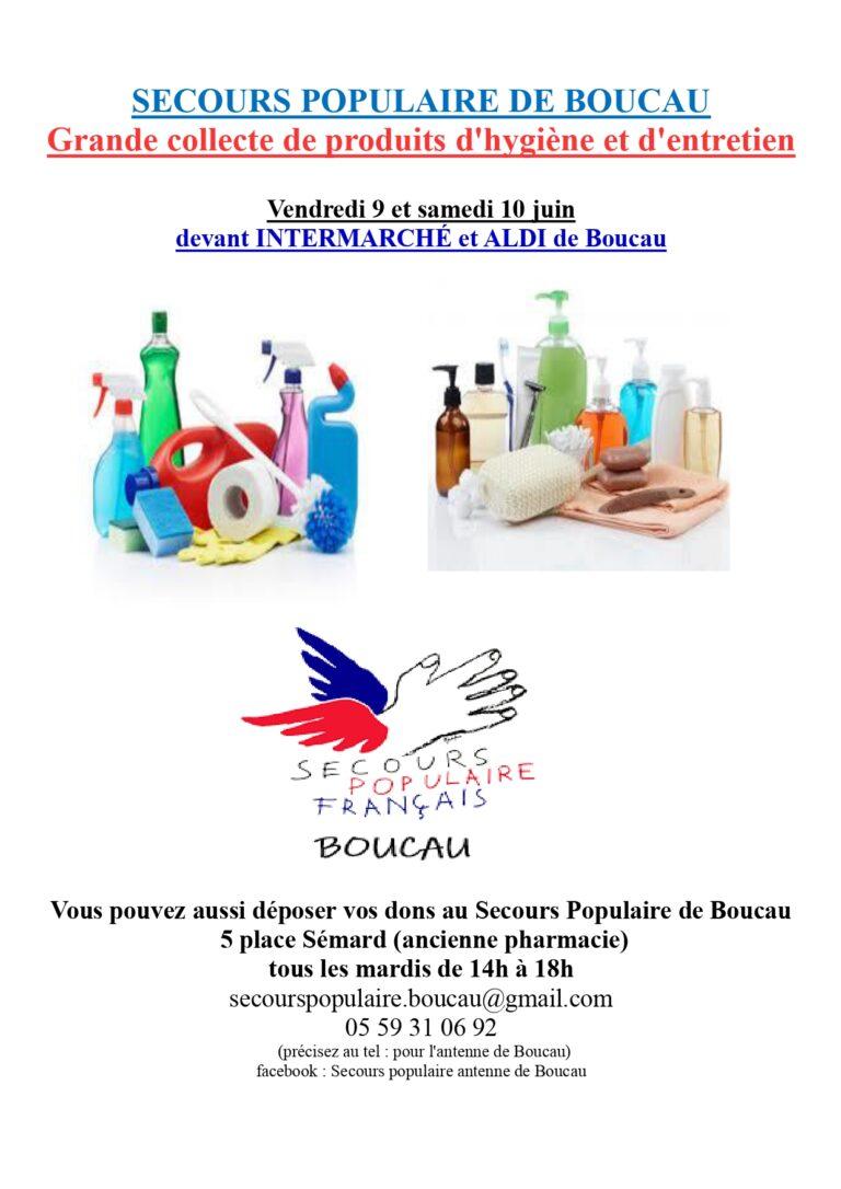 SECOURS POPULAIRE : COLLECTE DE PRODUITS D’HYGIENE ET D’ENTRETIEN