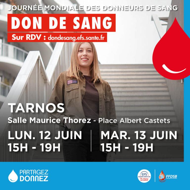 DON DE SANG SUR RENDEZ-VOUS à TARNOS