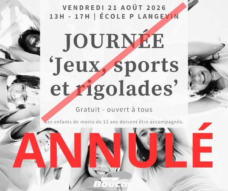 ANNULATION – 21 août : un après-midi animé pour clore les vacances !