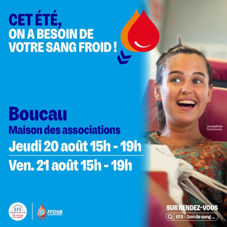 Collecte de sang à Boucau les 20 et 21 août